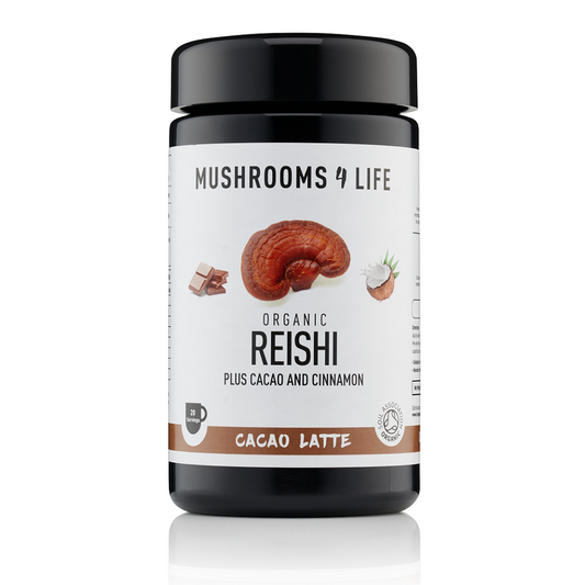 Reishi Cacao Paddenstoelen Latte 1000mg Bio (Mushrooms4Life) 140gr