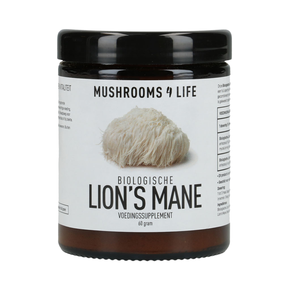 Lion's Mane Paddenstoelen Poeder Bio (Mushrooms4Life) 60gr