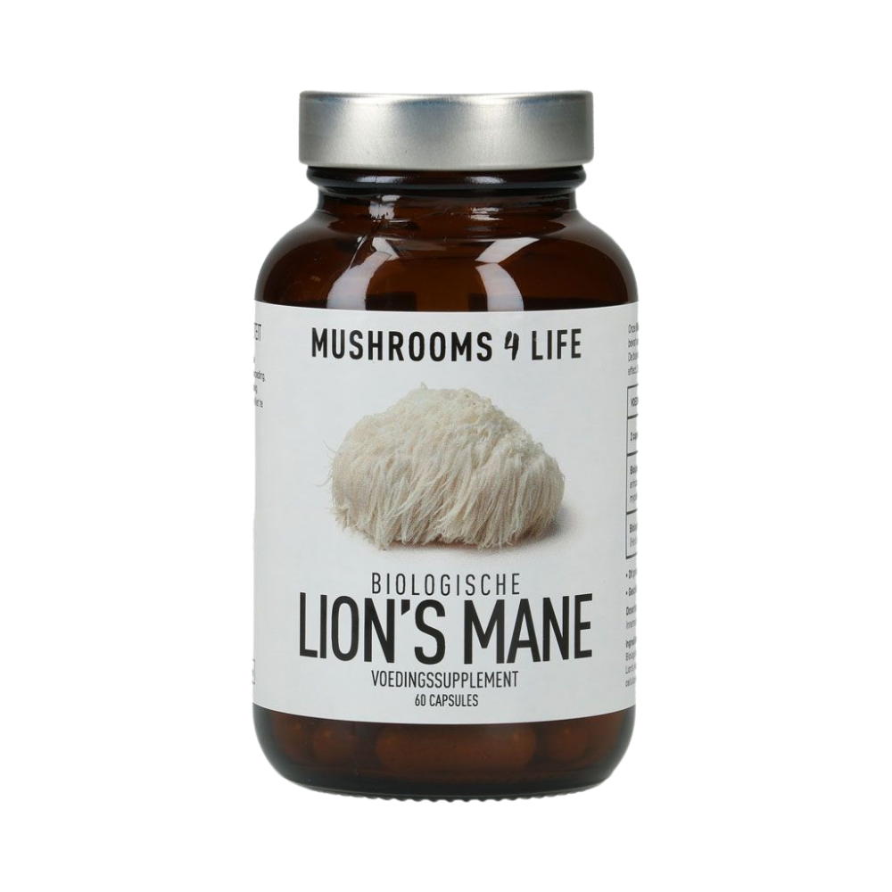 Lion's Mane Paddenstoelen Capsules Bio (Mushrooms4Life) 60caps